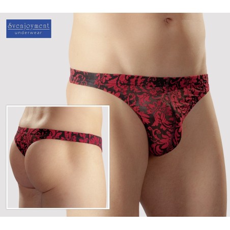 TANGA UOMO CON DECORAZIONI ROSSO E NERO