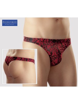 TANGA UOMO CON DECORAZIONI ROSSO E NERO