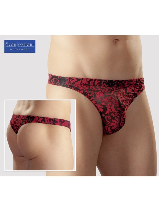 TANGA UOMO CON DECORAZIONI ROSSO E NERO