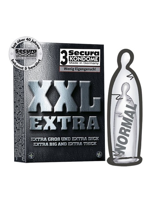 PROFILATTICI EXTRA LARGE E SPESSI SECURA "XXL EXTRA" - 3 PEZZI