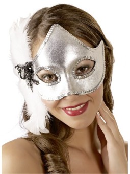 MASCHERA CON PIUME E PAILLETTES