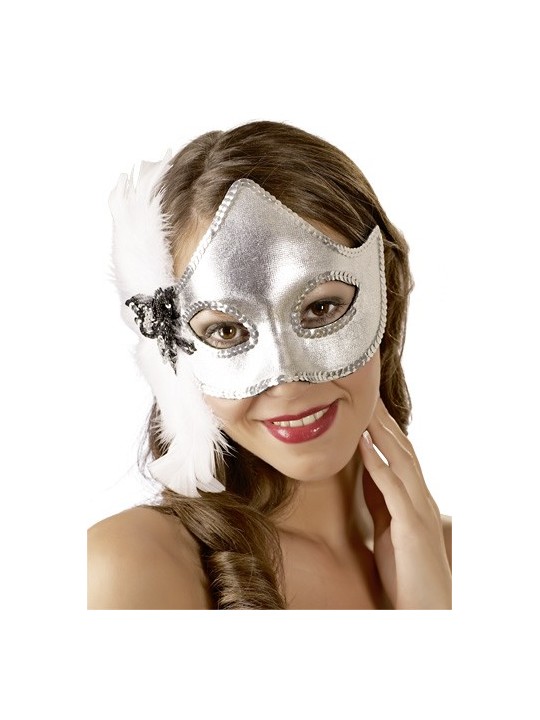 MASCHERA CON PIUME E PAILLETTES