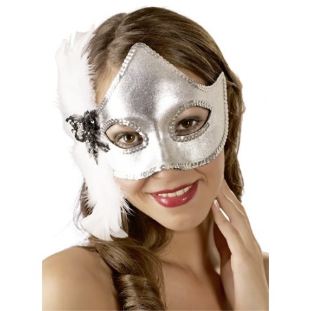 MASCHERA CON PIUME E PAILLETTES