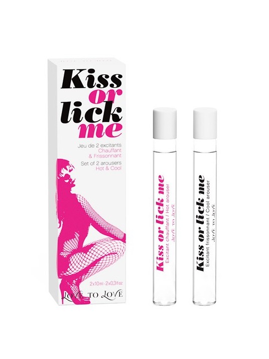 SET 2 FIALE ECCITANTI CALDO O FREDDO "KISS OR LICK ME" - 10 ML