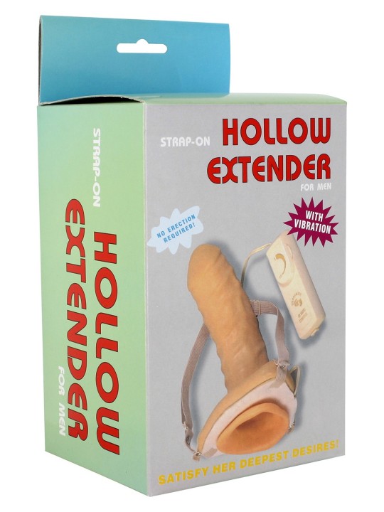 FALLO VIBRANTE STRAP-ON CON ESTENSIONE PENE "HOLLOW EXTENDER"