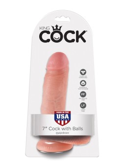 FALLO ULTRA REALISTICO CON BASE A VENTOSA E TESTICOLI PIPEDREAM "KING COCK" - 19 CM