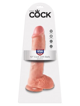 FALLO ULTRA REALISTICO CON BASE A VENTOSA E TESTICOLI PIPEDREAM \"KING COCK\" - 27 CM