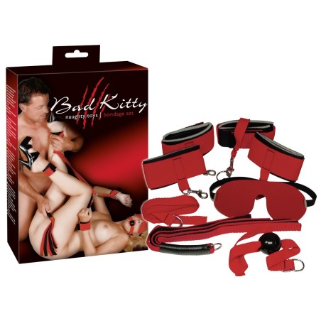 SET BONDAGE 8 PEZZI BAD KITTY RED GIANT ROSSO