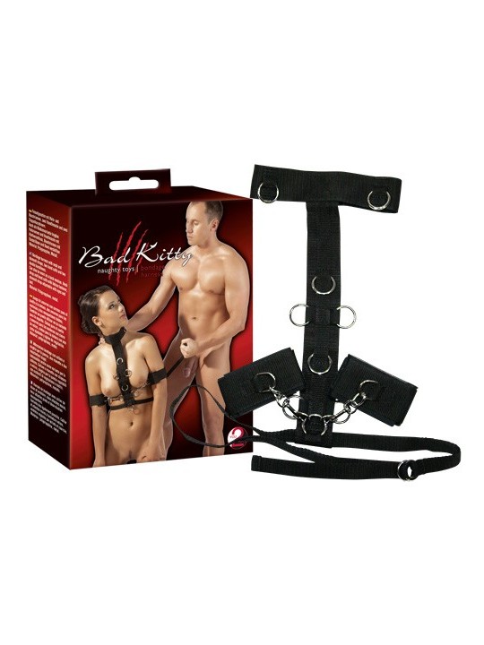 IMBRACATURA COSTRITTIVA COLLO E PANCIA BAD KITTY \"HARNESS\"