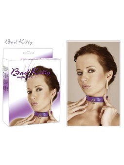 COLLARE IN PELLE TRAPUNTATO BAD KITTY "COLLAR" VIOLA