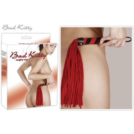 FLOGGER CON IMPUGNATURA IN CAMOSCIO BAD KITTY WHIP NERO/ROSSO