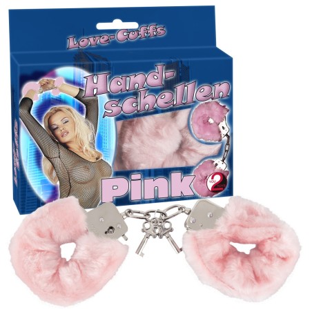 MANETTE IN METALLO RIVESTITE IN PELUCHE \LOVE-CUFFS\ ROSA