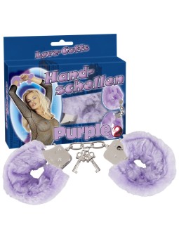 MANETTE IN METALLO RIVESTITE IN PELUCHE \"LOVE-CUFFS\" VIOLA