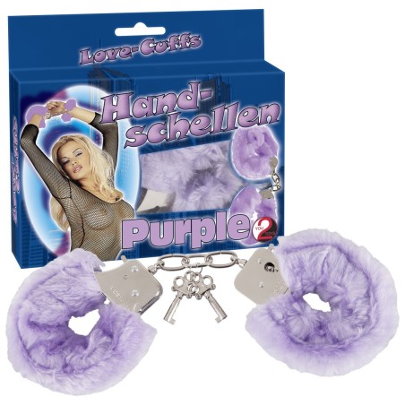 MANETTE IN METALLO RIVESTITE IN PELUCHE \LOVE-CUFFS\ VIOLA