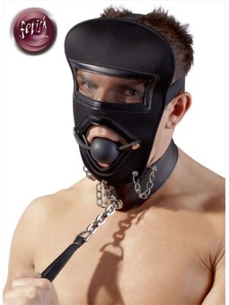 SET MASCHERA CON BALL GAG E GUINZAGLIO A CATENA