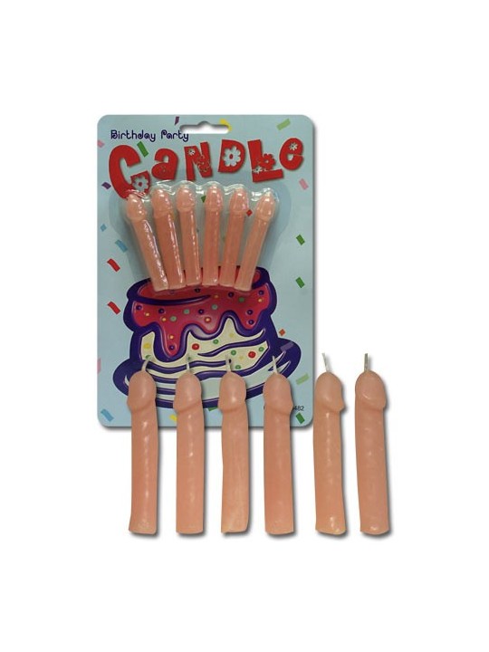 CANDELINE DI COMPLEANNO A FORMA DI PENE - 6 PEZZI