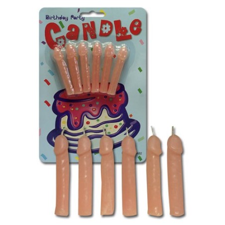 CANDELINE DI COMPLEANNO A FORMA DI PENE - 6 PEZZI