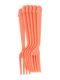 SET 6 FORCHETTE  IN SILICONE CON MANICO A FORMA DI PENE