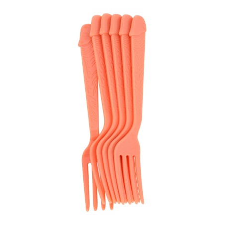 SET 6 FORCHETTE  IN SILICONE CON MANICO A FORMA DI PENE