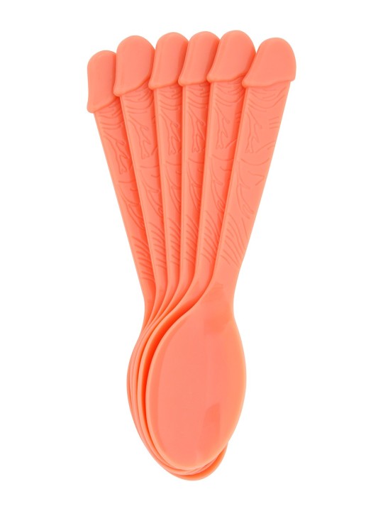 SET 6 CUCCHIAI IN SILICONE CON MANICO A FORMA DI PENE