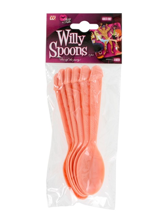 SET 6 CUCCHIAI IN SILICONE CON MANICO A FORMA DI PENE