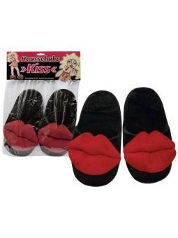 PANTOFOLE CON BACIO \"SLIPPER KISS\" NERE