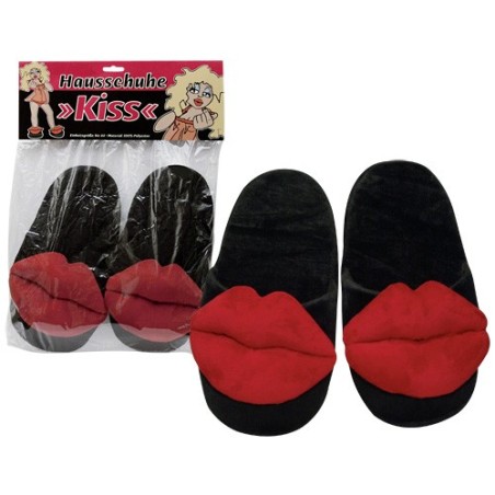 PANTOFOLE CON BACIO \SLIPPER KISS\ NERE