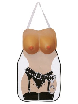 GREMBIULE DONNA MISTRESS CON TETTE IN PVC E PIERCING