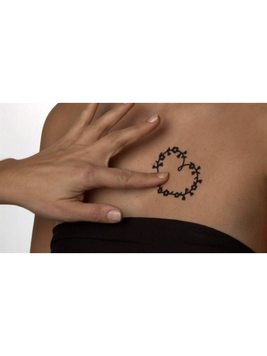 TATUAGGIO 3D TEMPORANEO "BRACCIALE E CUORI"