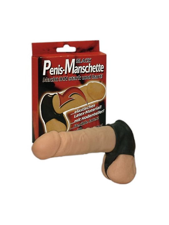 COLLARE CON ANELLO FALLICO IN LATTICE "PENIS-MANSCHETTE" NERO