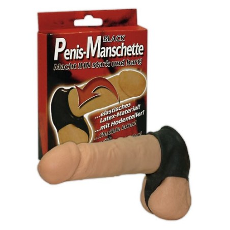 COLLARE CON ANELLO FALLICO IN LATTICE PENIS-MANSCHETTE NERO