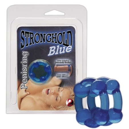 DOPPIO ANELLO FALLICO IN SILICONE \STRONGHOLD\ BLU