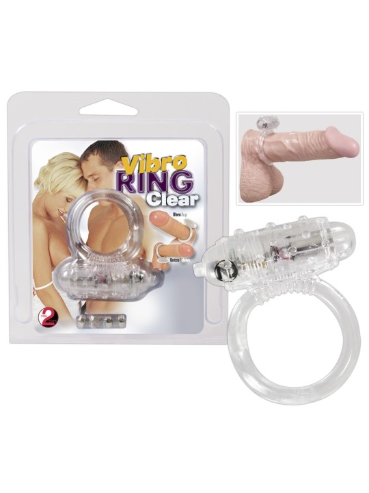 ANELLO FALLICO VIBRANTE IN SILICONE "VIBRO RING" TRASPARENTE