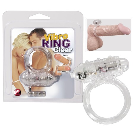 ANELLO FALLICO VIBRANTE IN SILICONE VIBRO RING TRASPARENTE