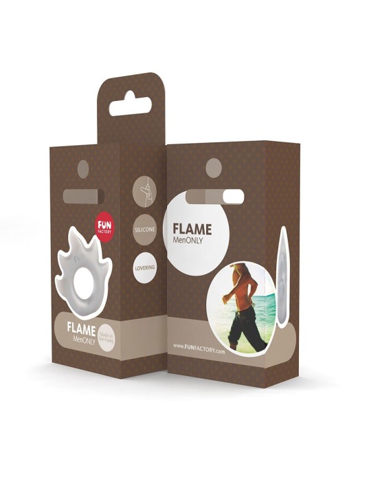 ANELLO FALLICO FUN FACTORY \"FLAME\" SILVER