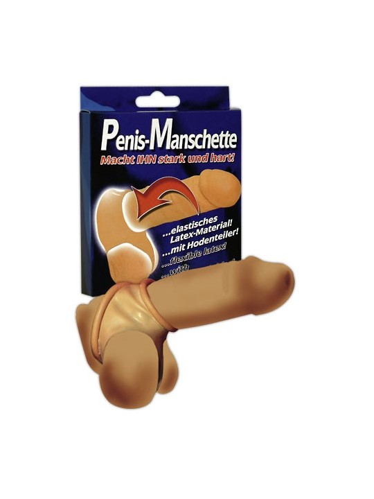 COLLARE CON ANELLO FALLICO IN LATTICE \"PENIS-MANSCHETTE\" CARNE