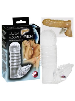 GUAINA FALLICA CON RILIEVI STIMOLANTI E VIBRAZIONE \"LUST EXPLORER\"