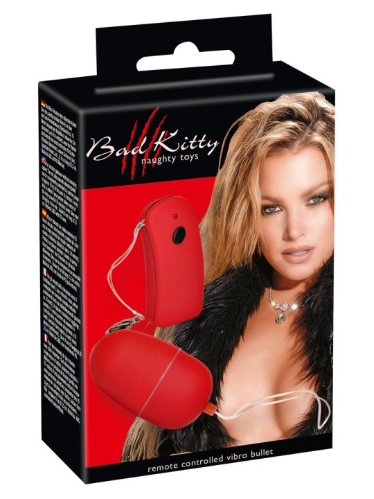 OVULO VIBRANTE CON TELECOMANDO WIRELESS "BAD KITTY" ROSSO