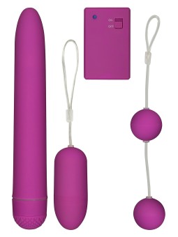 SET VIBRATORE + OVULO WIRELESS + PALLINE \"FUNKY FUN\" ROSA