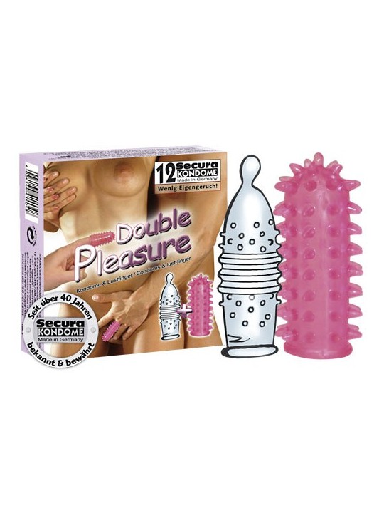 SET PROFILATTICI STIMOLANTI E GUAINA FALLICA SECURA \"DOUBLE PLEASURE\" - 12 PEZZI