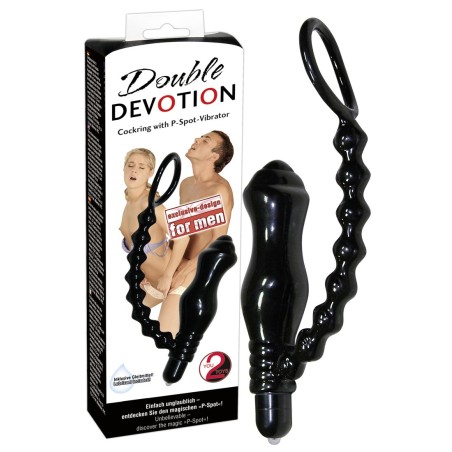 ANELLO CON STIMOLATORE PROSTATICO E PERINEALE VIBRANTE DOUBLE DEVOTION