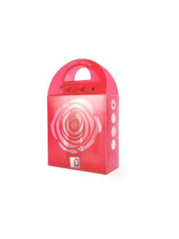 MINI VIBRATORE A FORMA DI ROSSETTO CON ROSA \"BLOOMING ROSE\" ROSSO