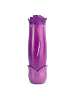 MINI VIBRATORE A FORMA DI ROSSETTO CON ROSA \"BLOOMING ROSE\" VIOLA