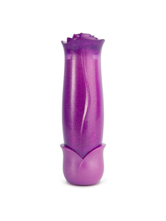 MINI VIBRATORE A FORMA DI ROSSETTO CON ROSA \"BLOOMING ROSE\" VIOLA