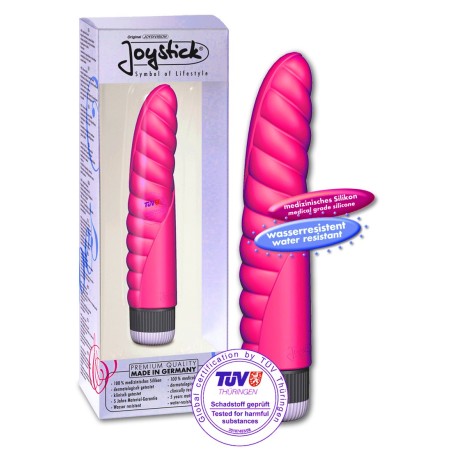 JOYSTICK JOYDIVISION - VIBRATORE IN SILICONE CON SCANALATURE CHRIS CROSS ROSA - 21 CM