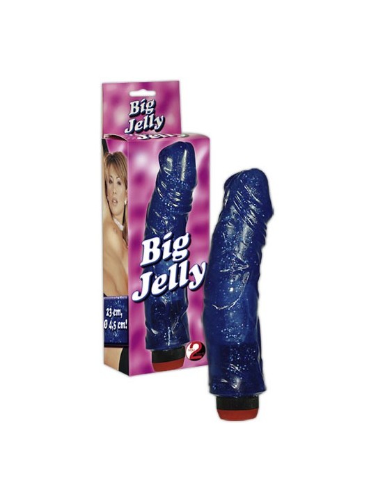 VIBRATORE MULTI-VELOCITA' "BIG JELLY" BLU - 23 CM