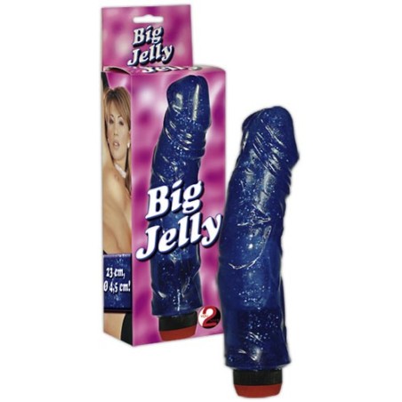 VIBRATORE MULTI-VELOCITA BIG JELLY BLU - 23 CM