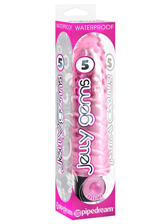 VIBRATORE PIPEDREAM \"JELLY GEMS NO. 5\" ROSA - 15 CM