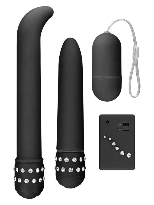 SET VIBRATORI + OVULO WIRELESS \"DIAMOND\" NERO