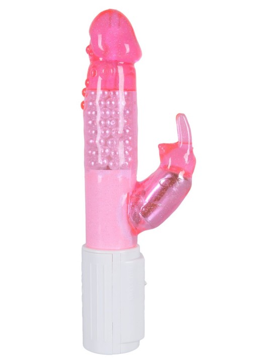 VIBRATORE CON STIMOLATORE CLITORIDE "SPARKLING CLEAR RABBIT"